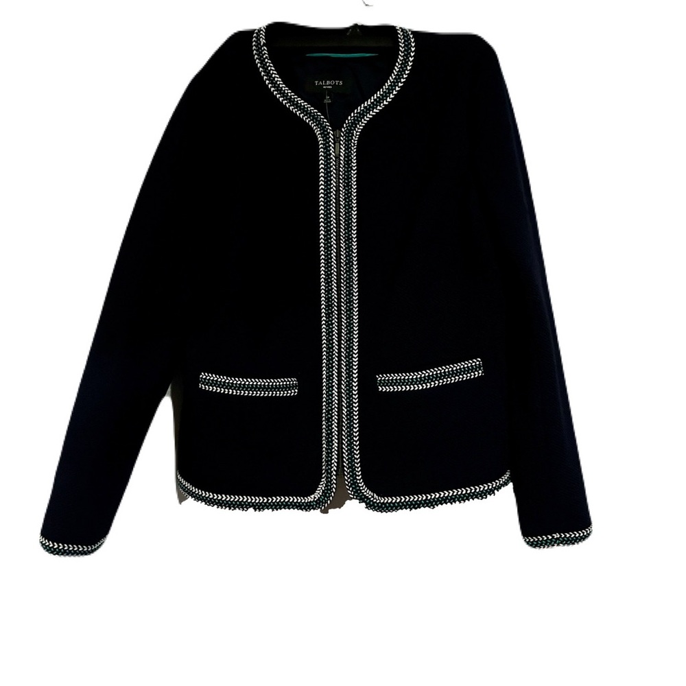 Talbots Blue Jacket with White Trim